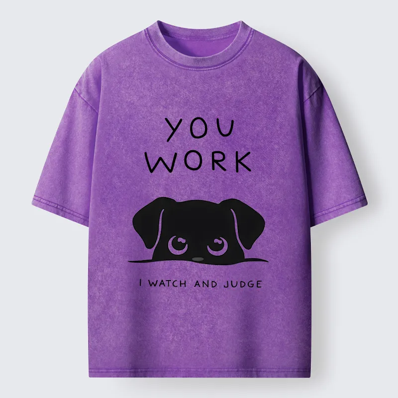 Tokyo-Tiger Dog Watching You Washed T-Shirt