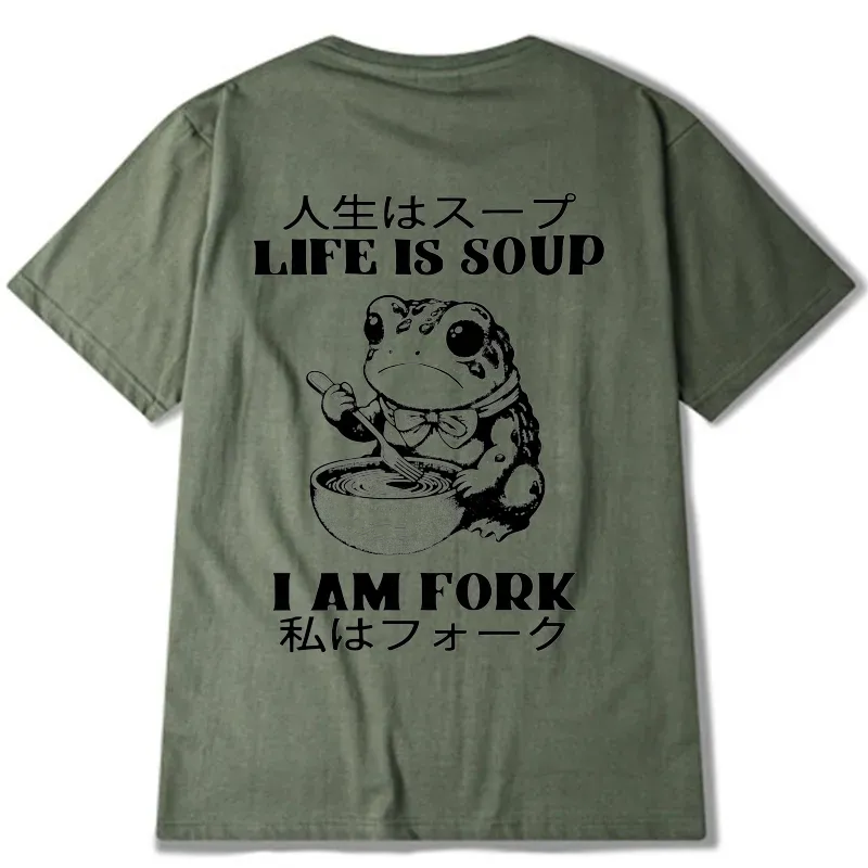 Tokyo-Tiger Life Is Soup I Am Fork Back Classic T-Shirt