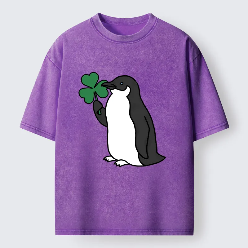Tokyo-Tiger Penguins And Clover Washed T-Shirt
