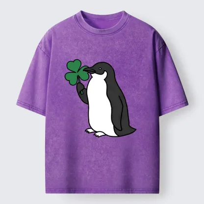 Tokyo-Tiger Penguins And Clover Washed T-Shirt
