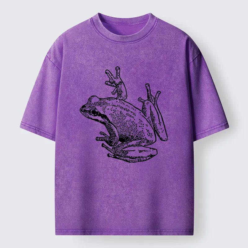 Tokyo-Tiger Frogs Lying On Clothes Washed T-Shirt