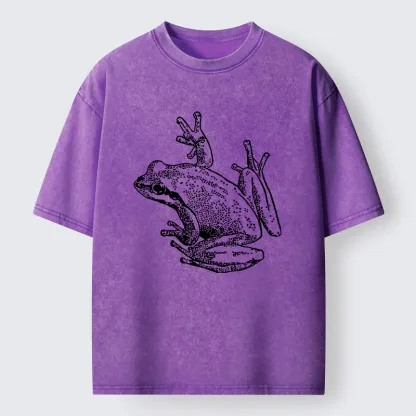 Tokyo-Tiger Frogs Lying On Clothes Washed T-Shirt