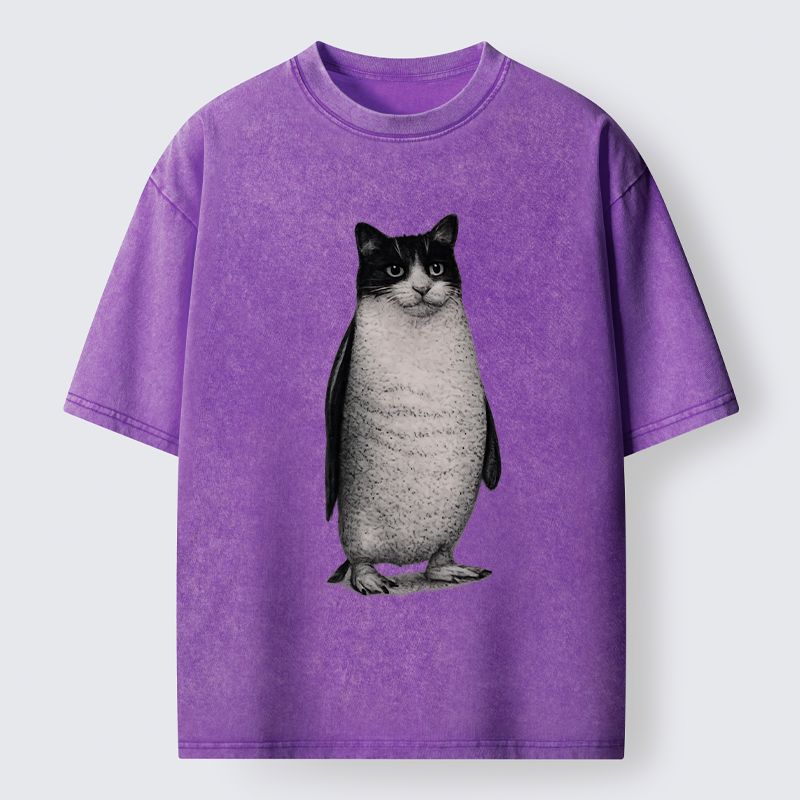 Tokyo-Tiger Penguin Cat Washed T-Shirt