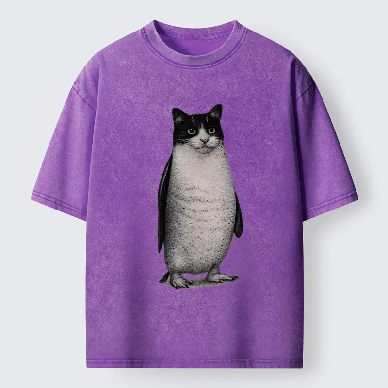 Tokyo-Tiger Penguin Cat Washed T-Shirt