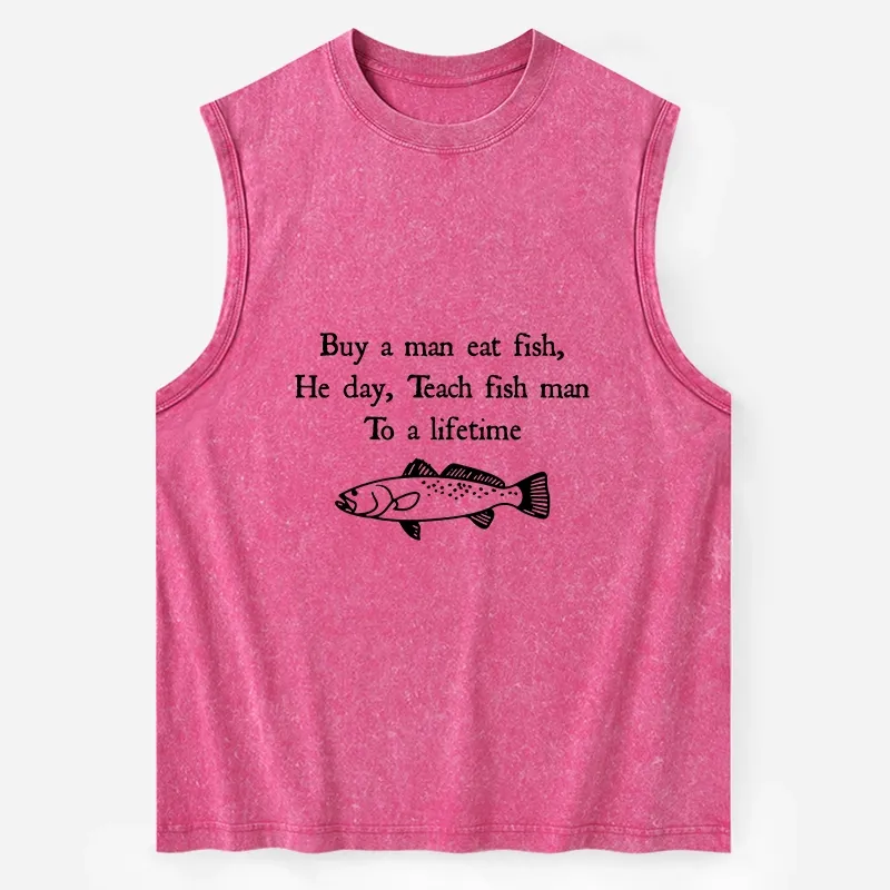 Tokyo-Tiger Man Eat Fish Meme Washed Tank