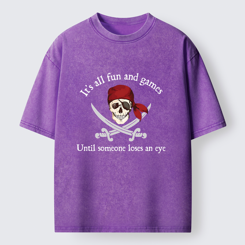 Tokyo-Tiger Humorous Pirates Washed T-Shirt