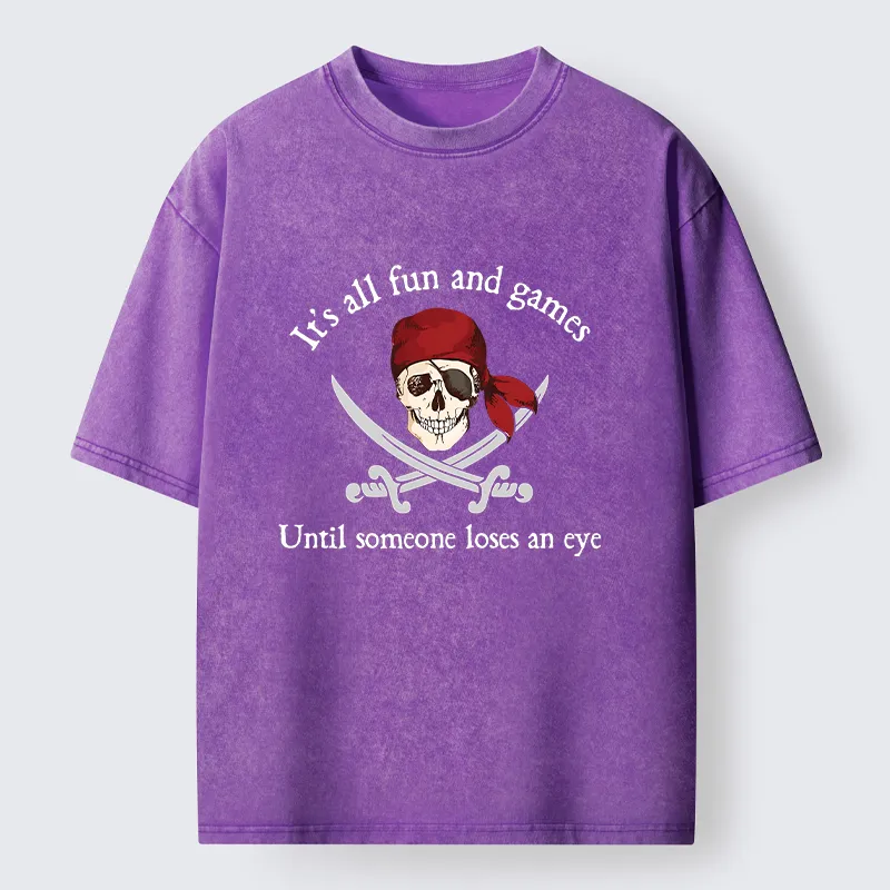 Tokyo-Tiger Humorous Pirates Washed T-Shirt