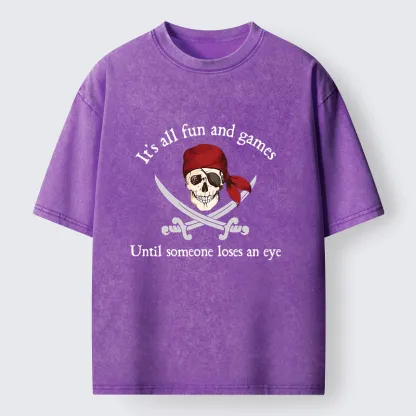 Tokyo-Tiger Humorous Pirates Washed T-Shirt