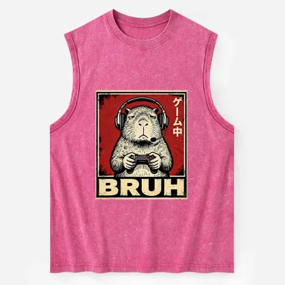 Tokyo-Tiger Funny Capybara Playing Games Washed Tank