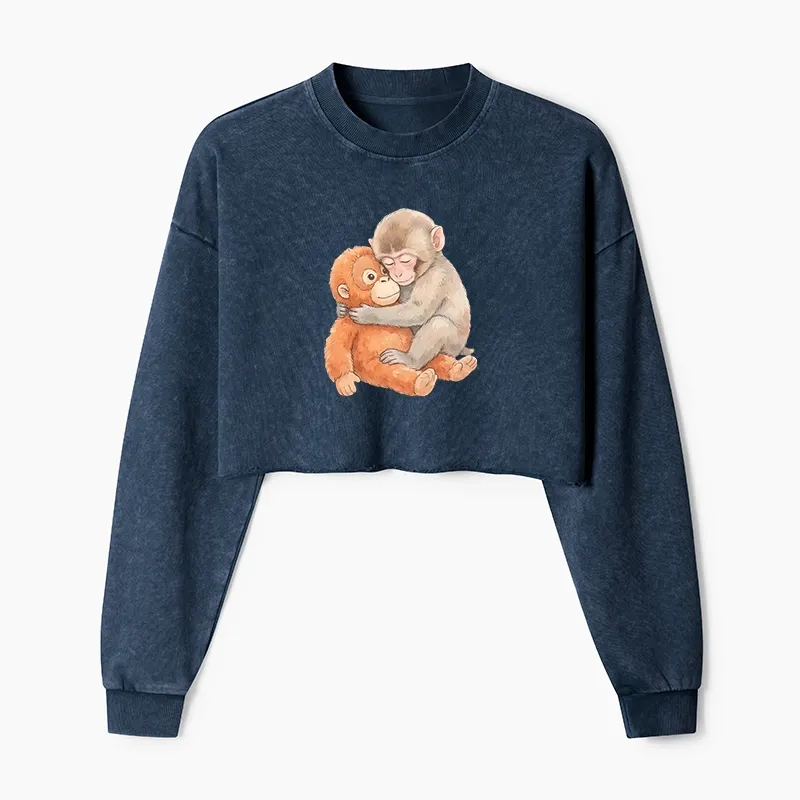Tokyo-Tiger Poor Punch Washed Crop Sweatshirt