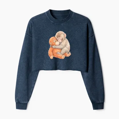 Tokyo-Tiger Poor Punch Washed Crop Sweatshirt