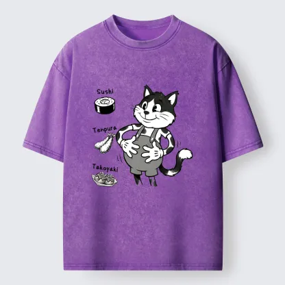 Tokyo-Tiger Cute Cat That's Full Washed T-Shirt