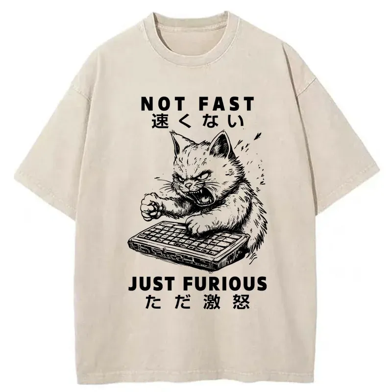 Tokyo-Tiger Not Fast Just Furious Washed T-Shirt