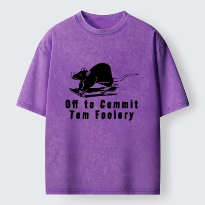 Tokyo-Tiger Mischievous Rat Washed T-Shirt