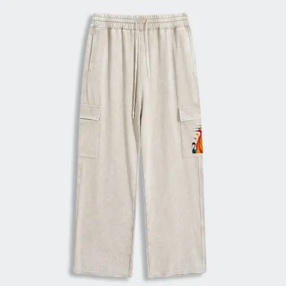 Tokyo-Tiger Various Types Of Cranes Washed Utility Sweatpants