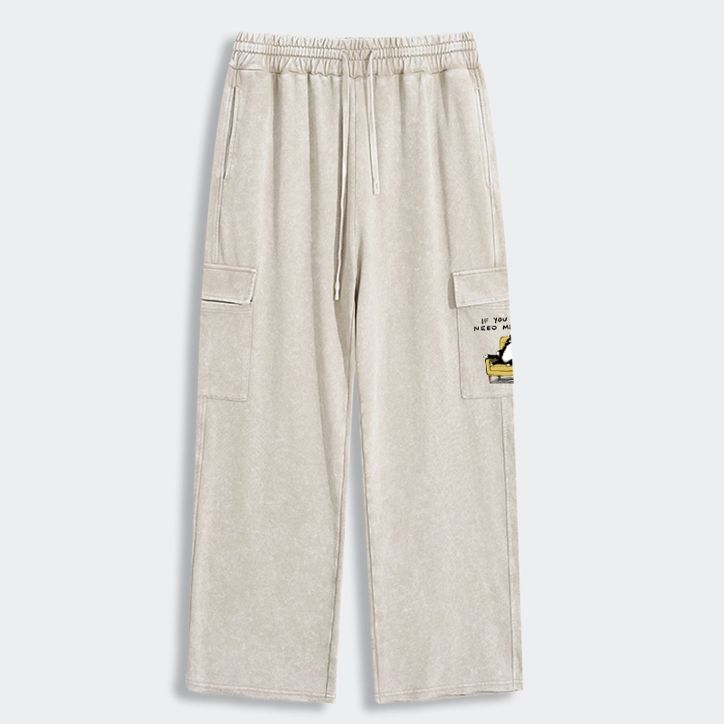 Tokyo-Tiger Unavailable Cat Washed Utility Sweatpants