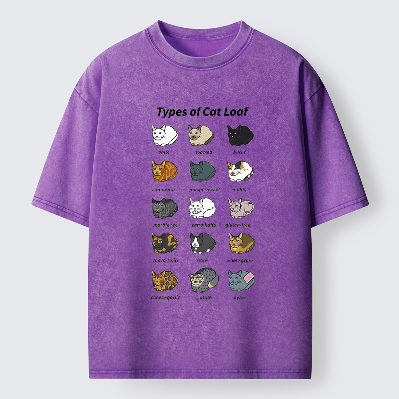 Tokyo-Tiger Various Cat-shaped Breads Washed T-Shirt