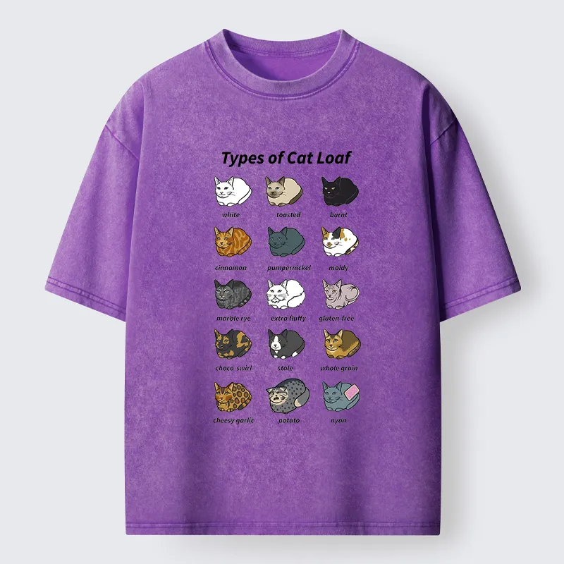 Tokyo-Tiger Various Cat-shaped Breads Washed T-Shirt