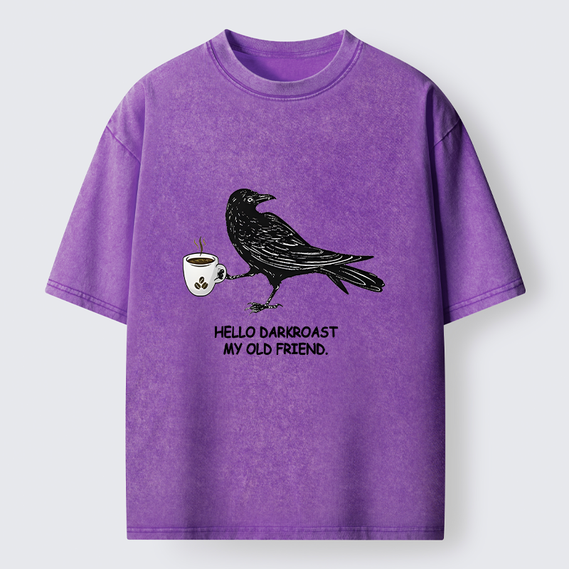 Tokyo-Tiger Raven Funny Washed T-Shirt