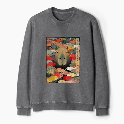 Tokyo-Tiger Am I Too Lovable? Washed Terry Sweatshirt