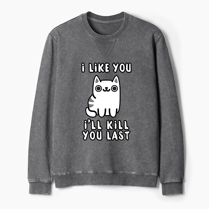 Tokyo-Tiger Cats And Humans Have A Love-hate Relationship Washed Terry Sweatshirt