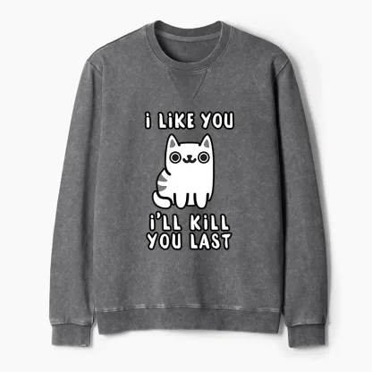 Tokyo-Tiger Cats And Humans Have A Love-hate Relationship Washed Terry Sweatshirt