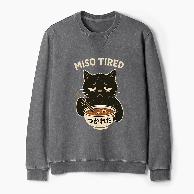 Tokyo-Tiger I’m So Tired Washed Terry Sweatshirt