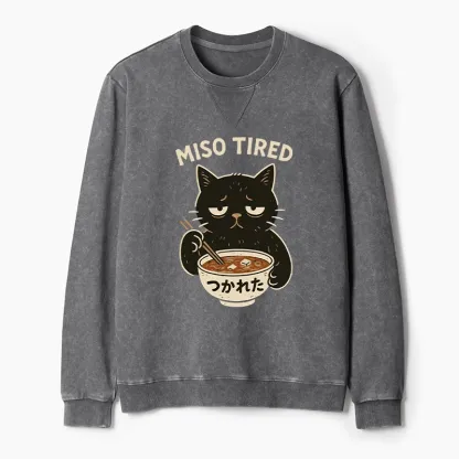 Tokyo-Tiger I’m So Tired Washed Terry Sweatshirt