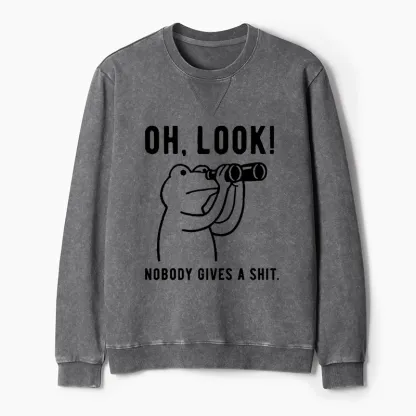 Tokyo-Tiger Frog of Indifference Washed Terry Sweatshirt