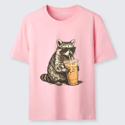 Tokyo-Tiger Raccoon Drinking Coffee Funny Classic T-Shirt