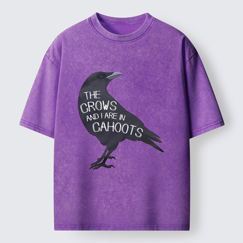 Tokyo-Tiger With Crows Funny Washed T-Shirt