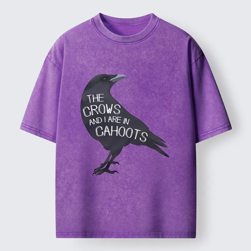 Tokyo-Tiger With Crows Funny Washed T-Shirt