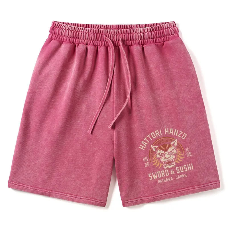 Tokyo-Tiger Hattori Lion Japanese Samurai Washed Shorts