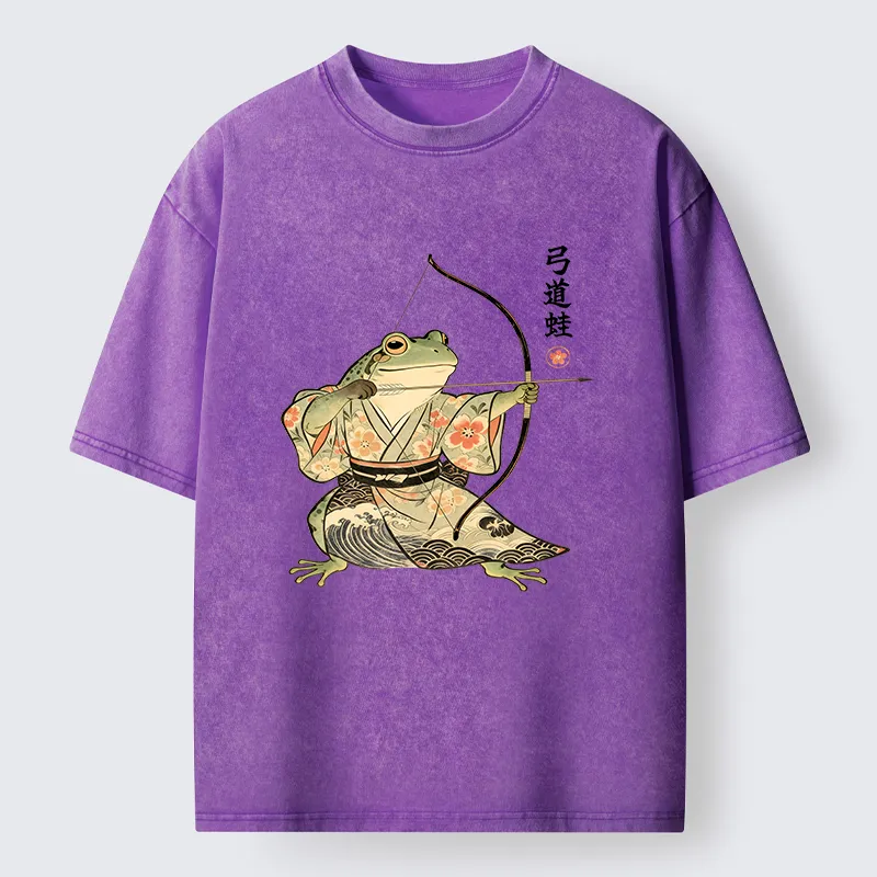 Tokyo-Tiger Frog Shooting Arrows Washed T-Shirt