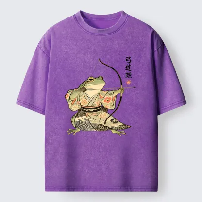 Tokyo-Tiger Frog Shooting Arrows Washed T-Shirt