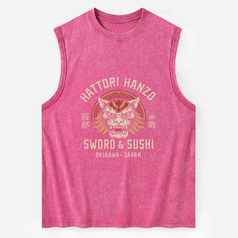 Tokyo-Tiger Hattori Lion Japanese Samurai Washed Tank