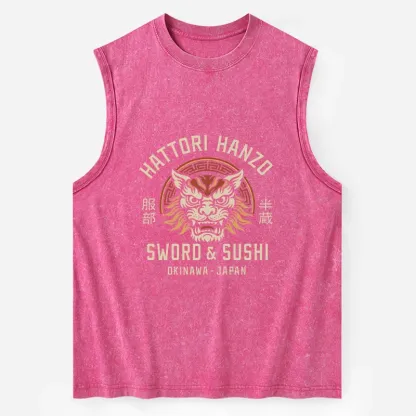 Tokyo-Tiger Hattori Lion Japanese Samurai Washed Tank