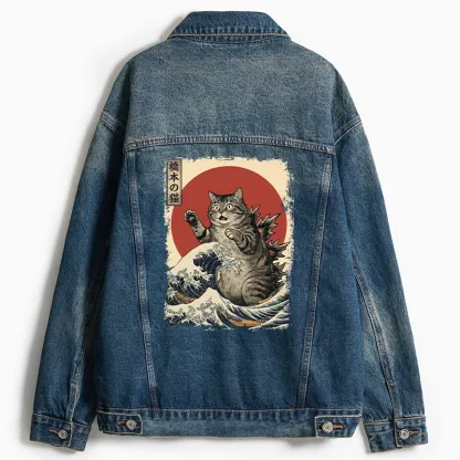 Tokyo-Tiger Catzilla Is Causing Destruction Jean Jacket