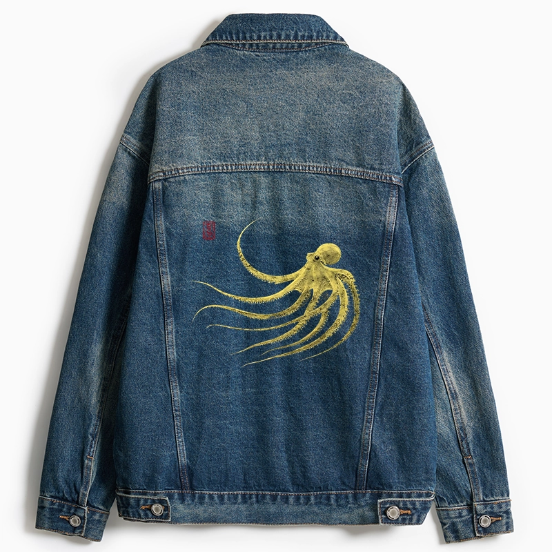 Tokyo-Tiger Retro Octopus Japanese Jean Jacket
