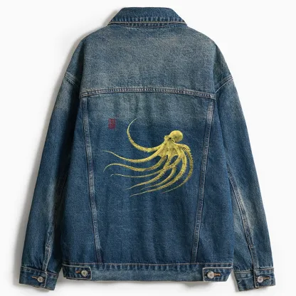 Tokyo-Tiger Retro Octopus Japanese Jean Jacket
