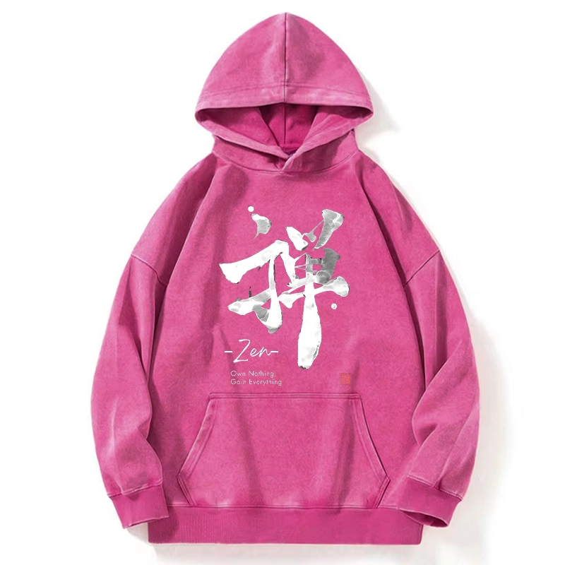 Tokyo-Tiger Zen Texts Washed Hoodie