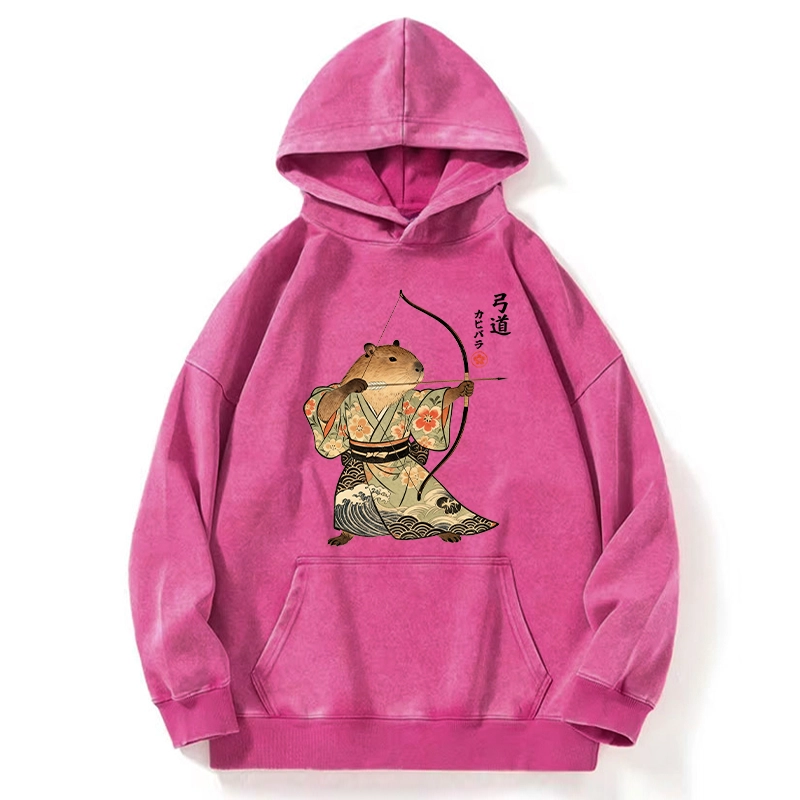 Tokyo-Tiger Capybara Archery Washed Hoodie