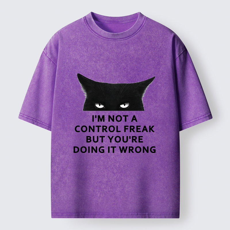 Tokyo-Tiger Control Freak Funny Washed T-Shirt