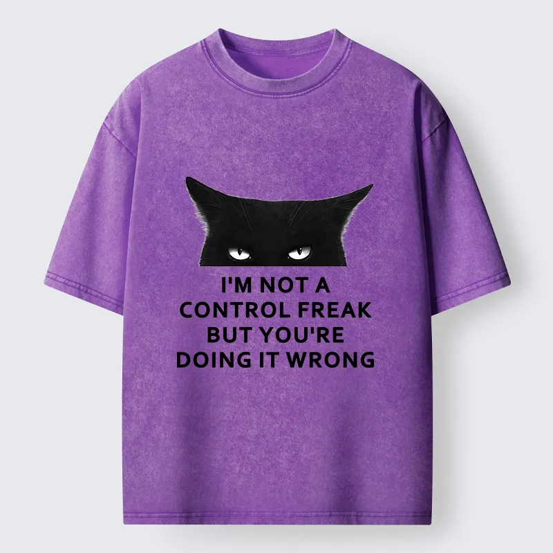 Tokyo-Tiger Control Freak Funny Washed T-Shirt