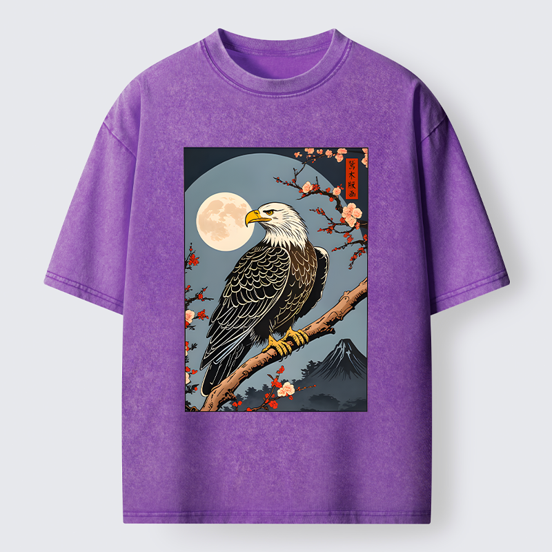 Tokyo-Tiger Ukiyo-e Eagle Washed T-Shirt