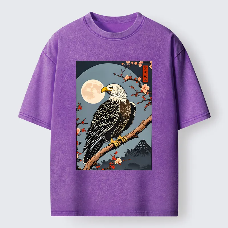 Tokyo-Tiger Ukiyo-e Eagle Washed T-Shirt