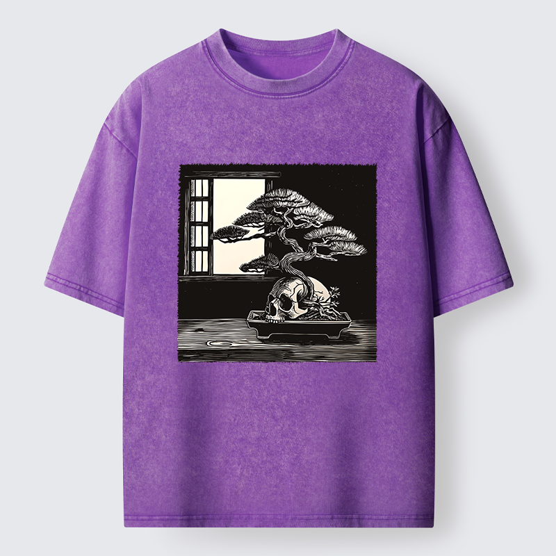 Tokyo-Tiger Horror Japanese Zen Washed T-Shirt