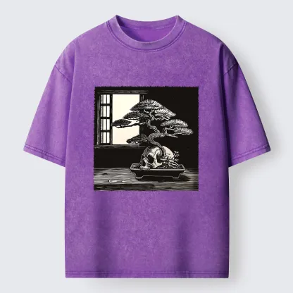 Tokyo-Tiger Horror Japanese Zen Washed T-Shirt