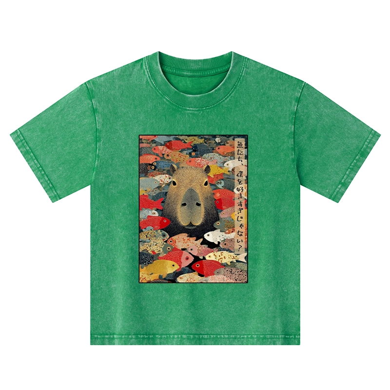 Tokyo-Tiger Am I Too Lovable? Kids Washed T-Shirt