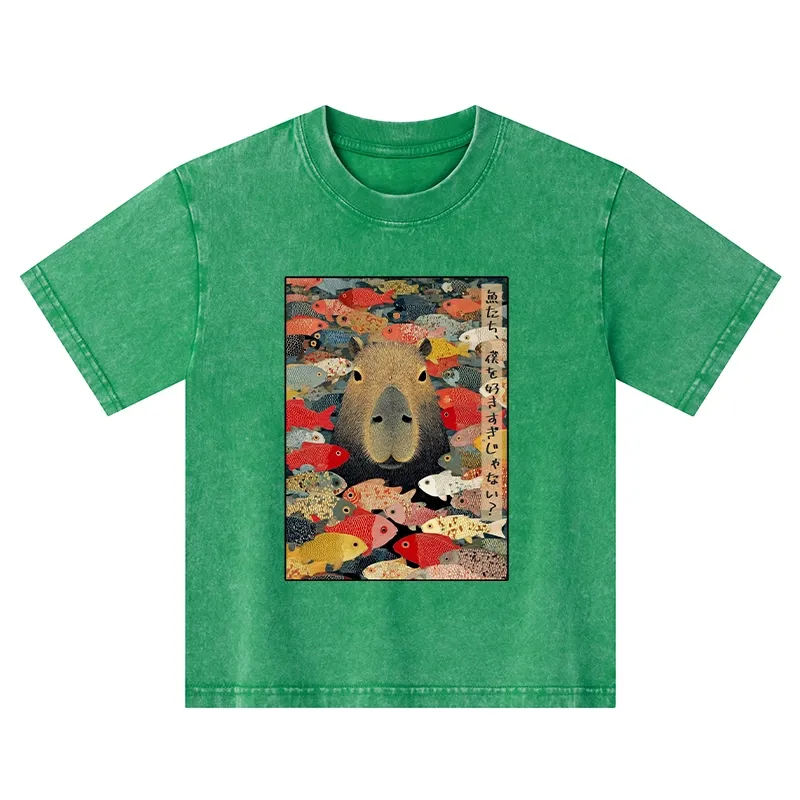 Tokyo-Tiger Am I Too Lovable? Kids Washed T-Shirt